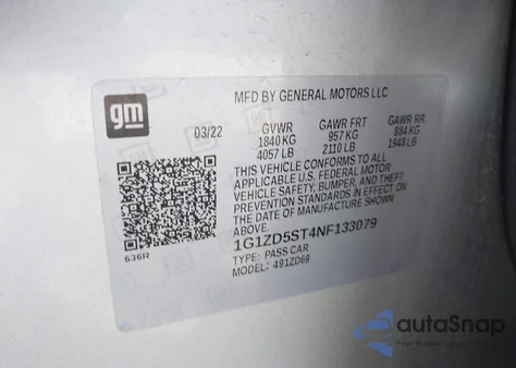 2022 Chevrolet Malibu Fwd Lt from USA, damaged, VIN 1G1ZD5ST4NF133079